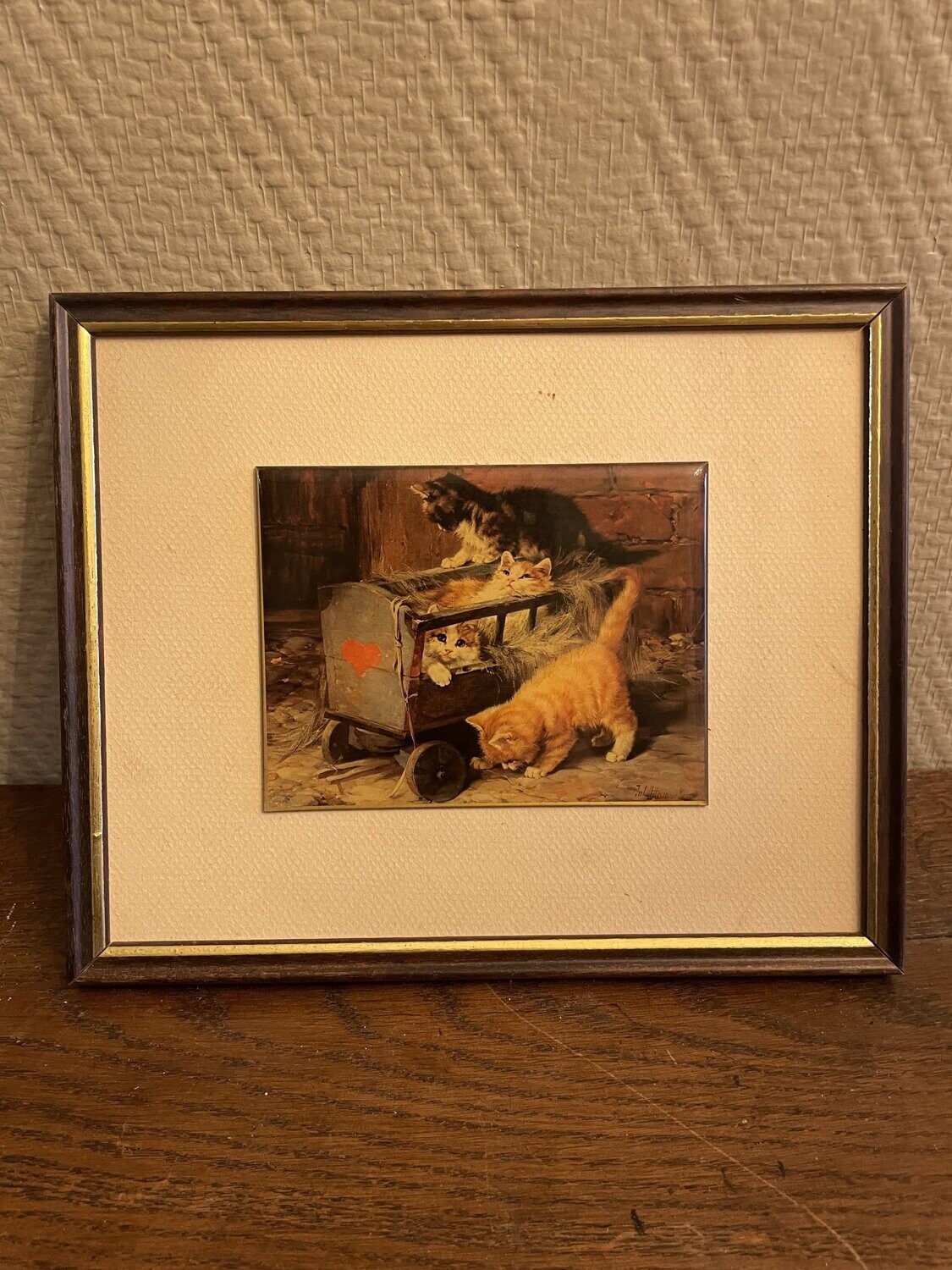 Reproduction  - Chats dans un panier - 24 x 20 cm