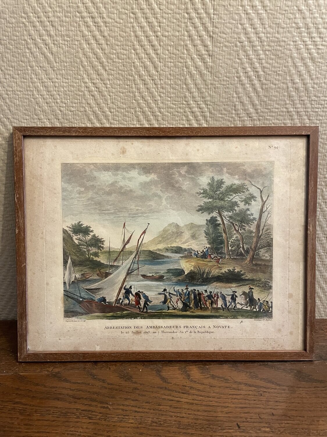 DUPLESSIS-BERTAUX "Arrestation des ambassadeurs Français à Novate"- 24 x 33 cm