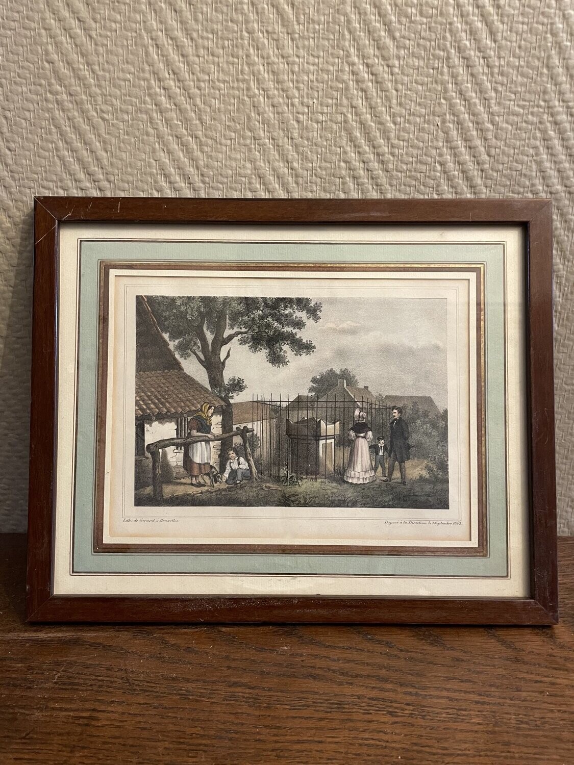 Gravure couleur d'après DE GERARD  - 18 x 22.5 cm