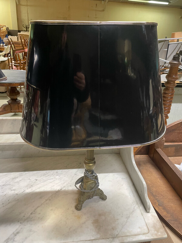 Pique-cierge en laiton transformé en lampe H-41