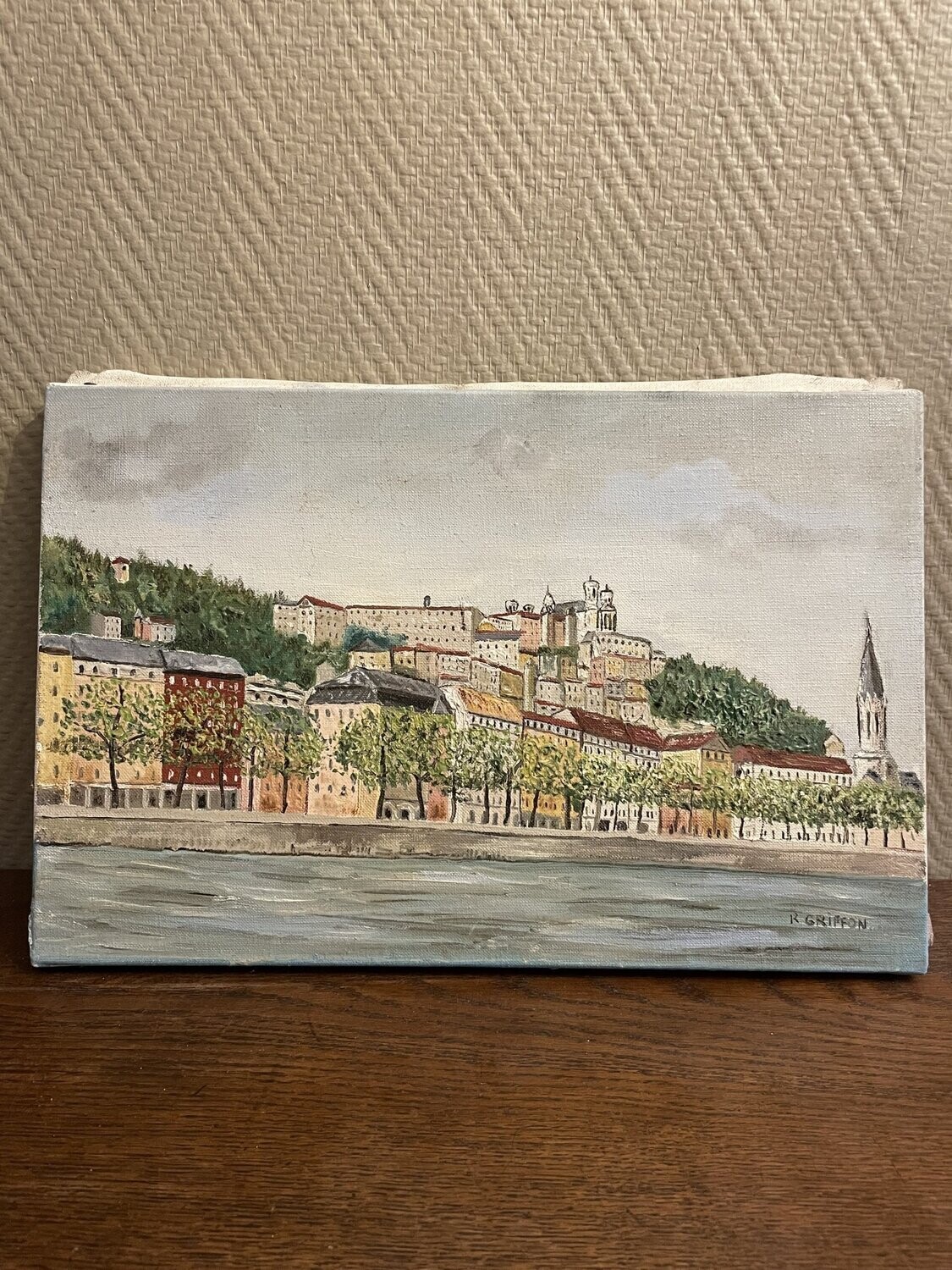 R. Griffon "Quais de Saône à Lyon" - 41 cm x 26,5 cm