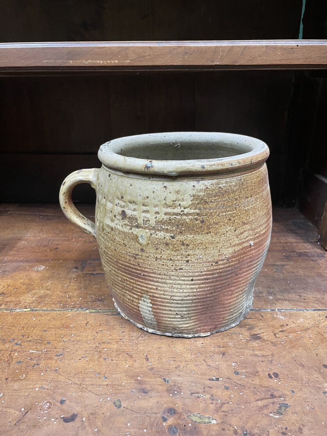Pot en grès émaillé H- 20,5 cm D 19,5 cm