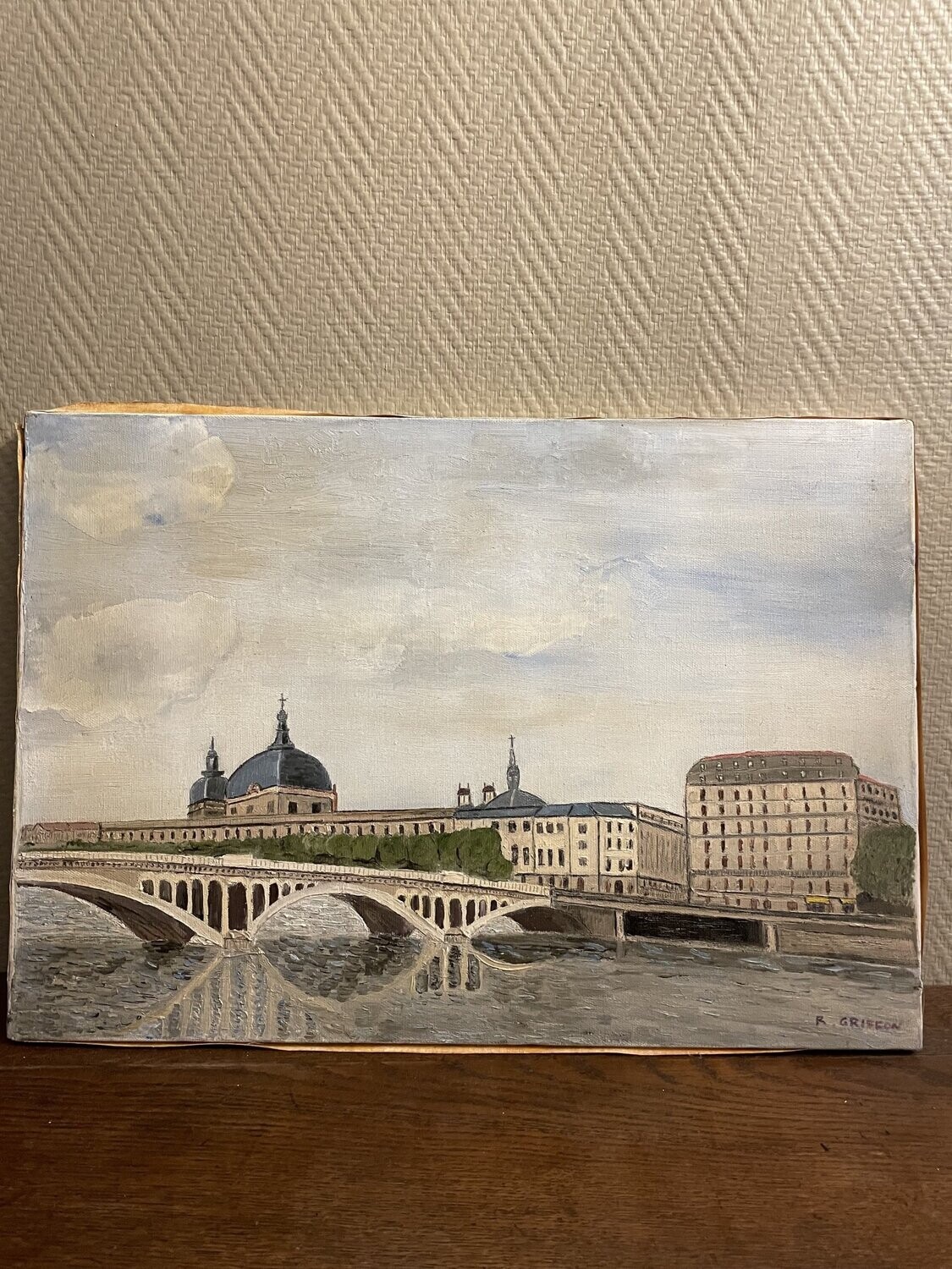 R. Griffon "Le pont Wilson à Lyon" - 55 cm x 38,5 cm