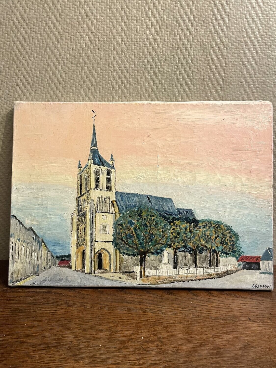 R. Griffon"Eglise Berrichonne" 46 cm x 33 cm