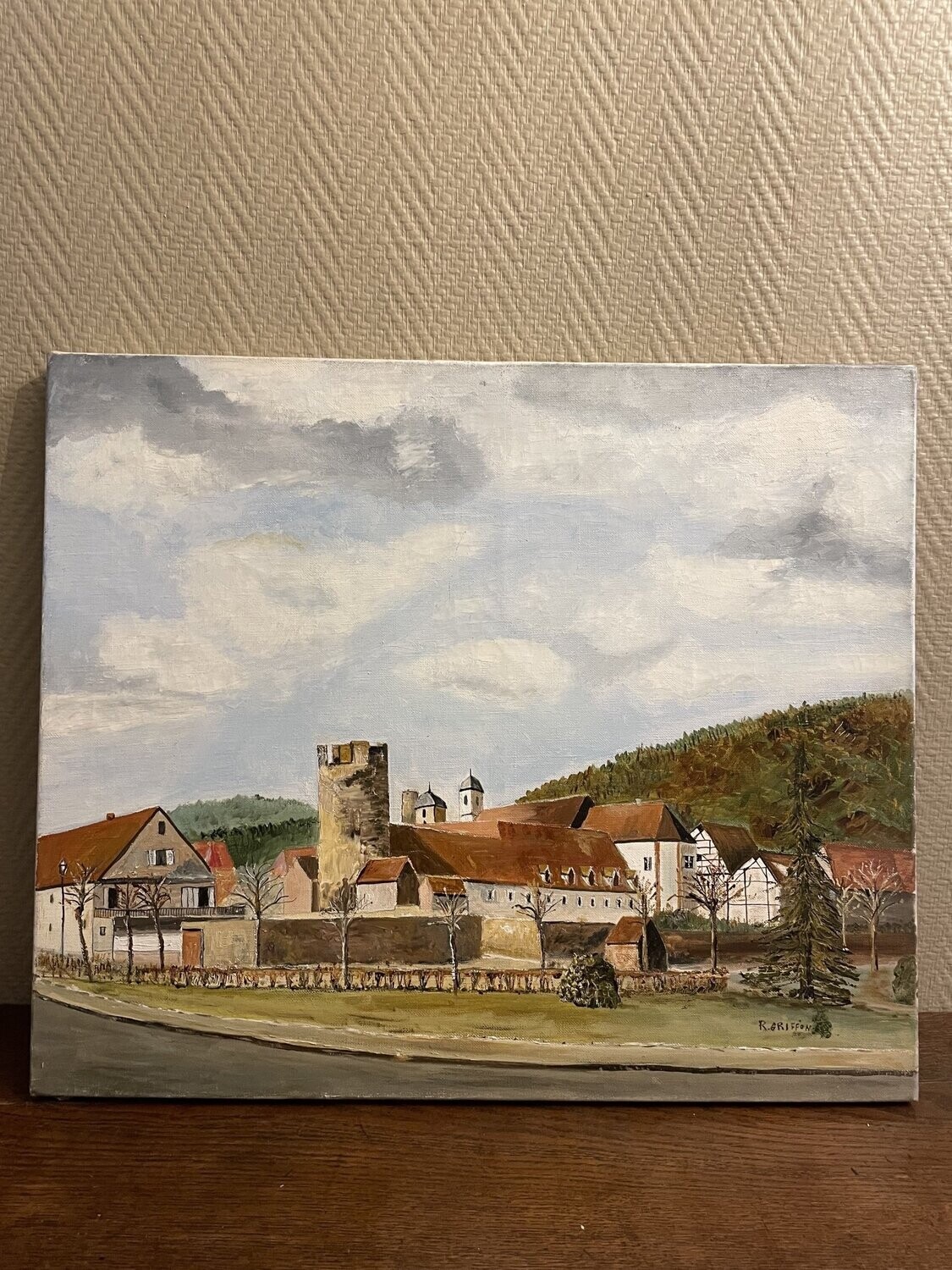 R. Griffon "Village Alsasien" - 55 cm x 46 cm