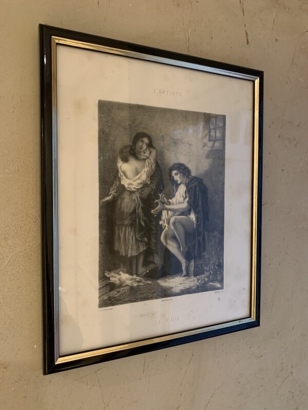 Gravure représentant "Le Fou" - 32 cm x 26,5 cm