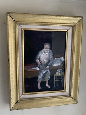 huile sur toile - J. R. Ferrier. 37 x 29,5 cm