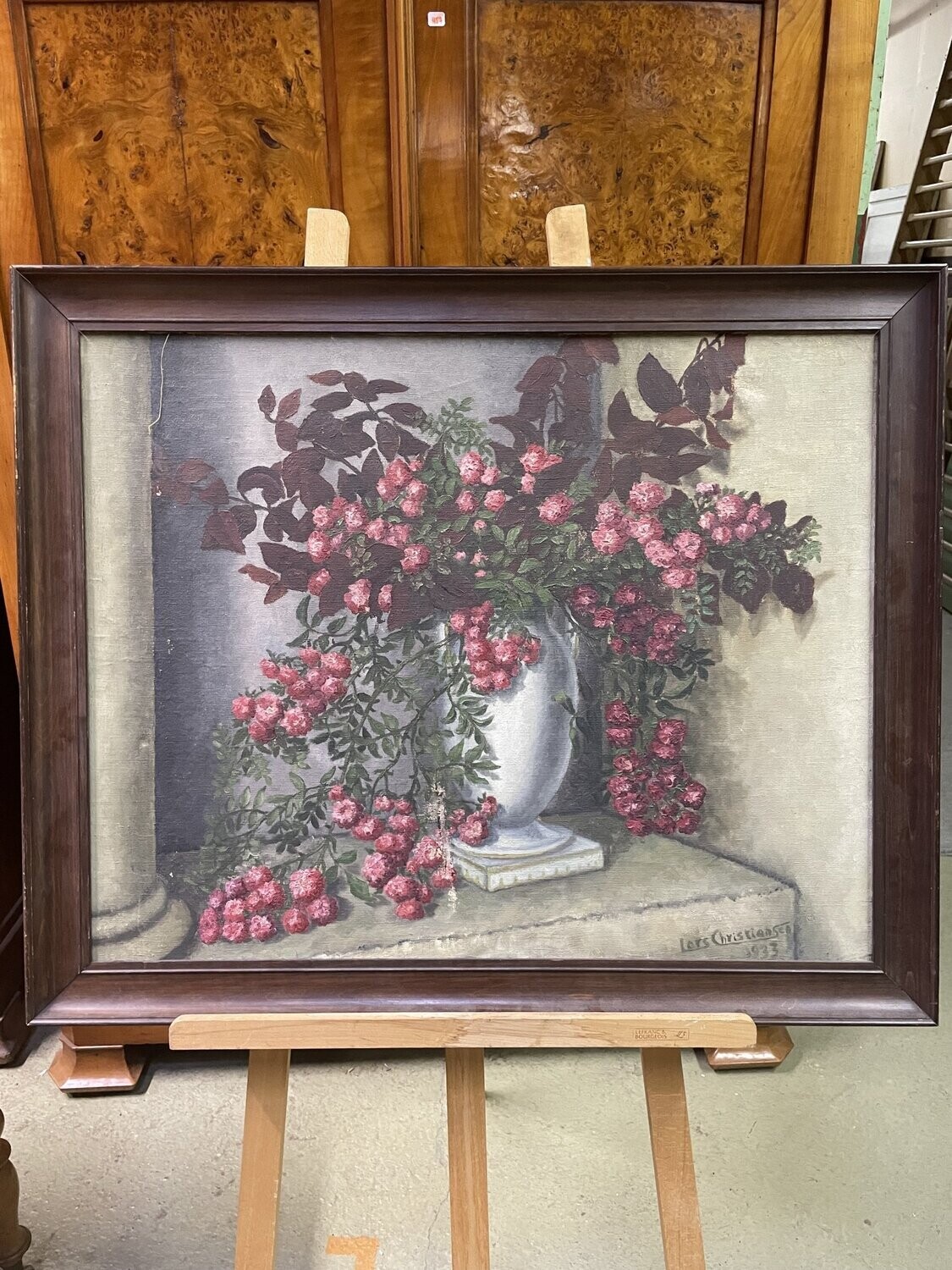 Lors CHRISTIANSEN 1933 Fleurs dans un vase hst sbd 64x80 (déchirure à la toile)
