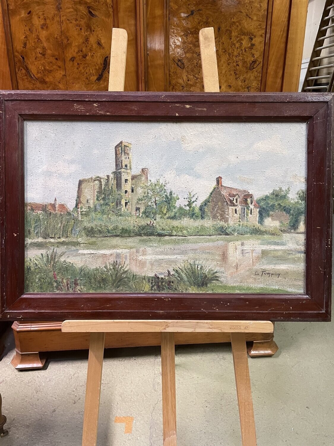 G.TURPIN Paysage aux ruines hst sbd 48x78