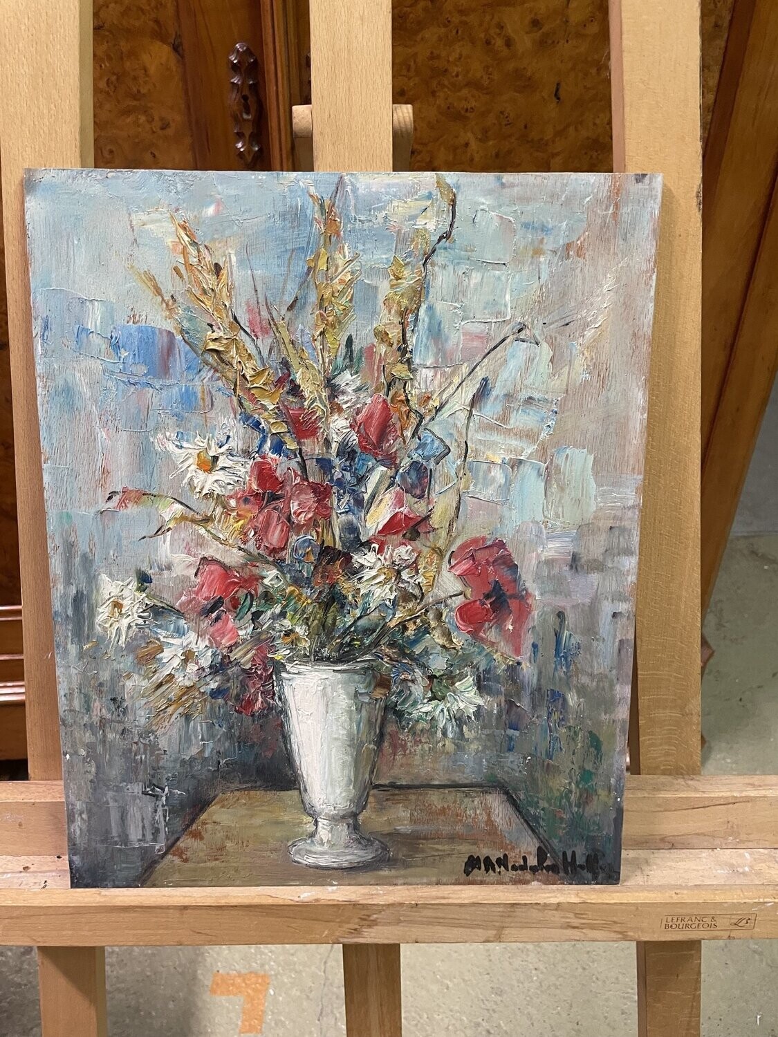 Ecole moderne "fleur dans un vase" hsp sbd 40x32