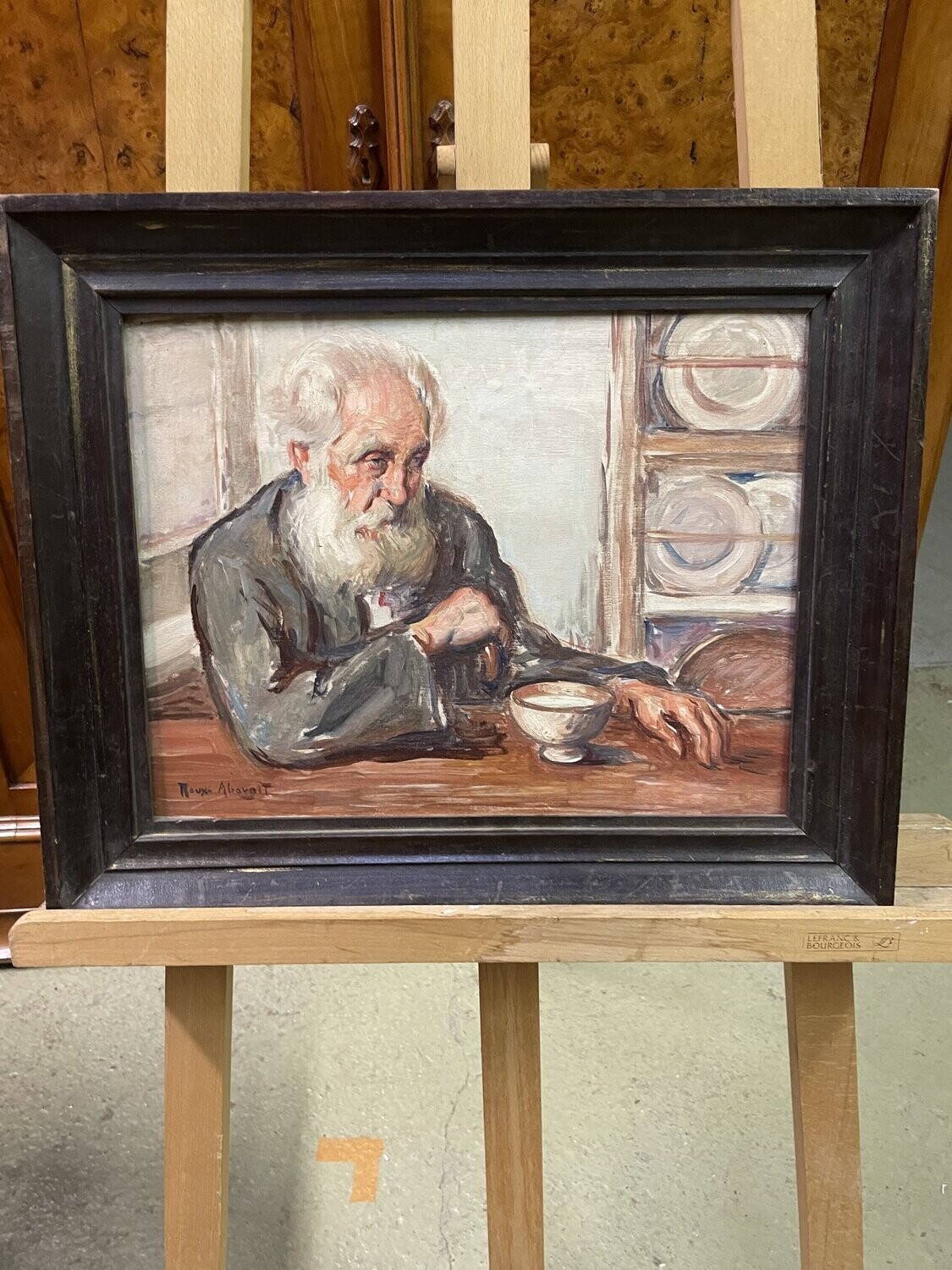 ROUX A, "Homme devant son bol" hsp sbg 29x38