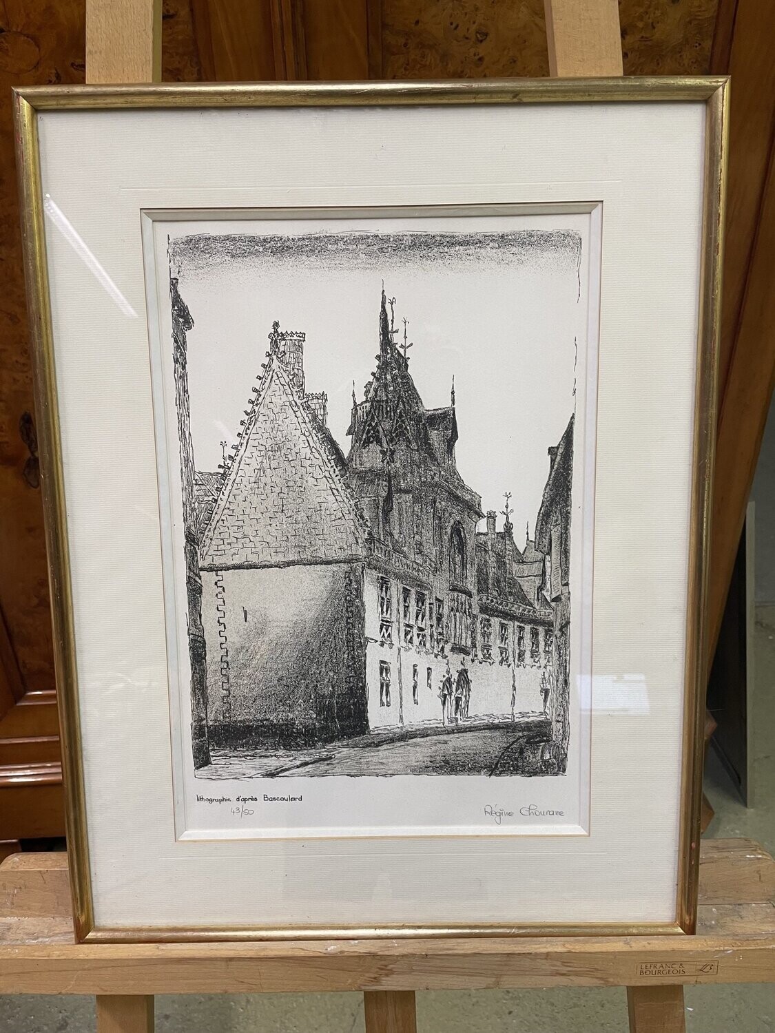 Lithographie d'après BASCOULARD 43/50 par Régine CHOUMANE 43x57