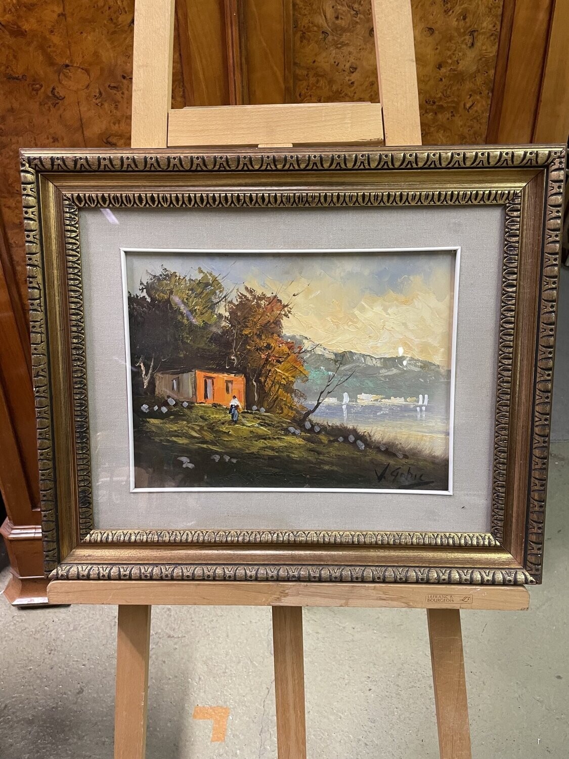 GABU Paysage animé huile sbg 29x38