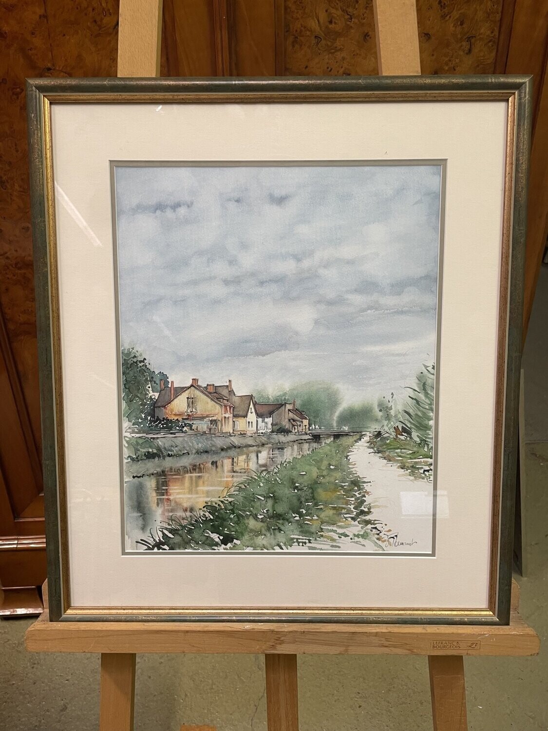 "Canal du BERRY"  aquarelle sbd 43 x 35