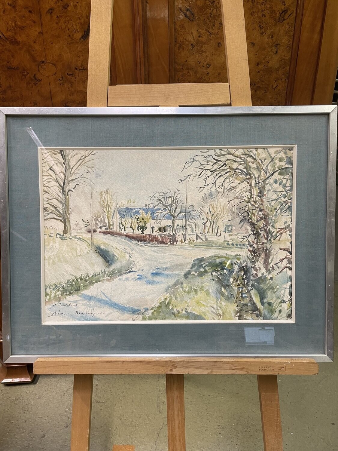 Alain MOUQUET "St Doulchard" aquarelle sbg et titrée 36x51