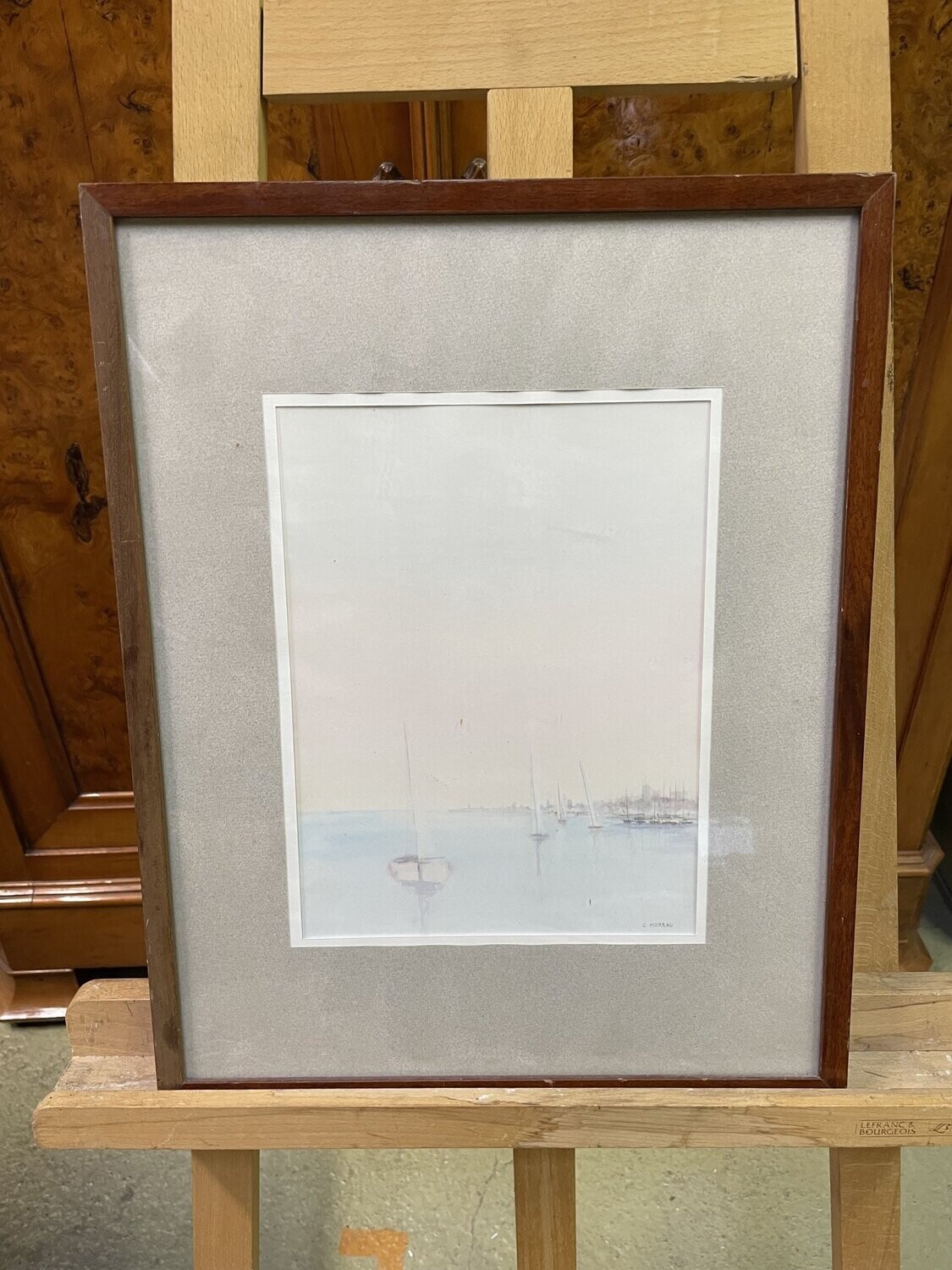 Claude MOREAU : Marine, aquarelle sbd - 29x22