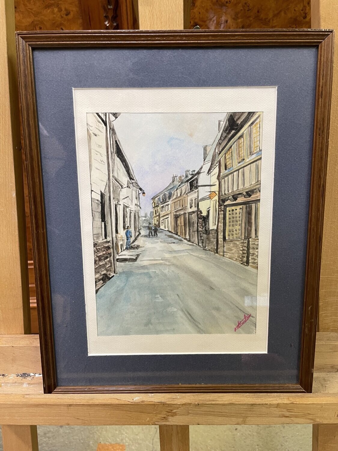 Aquarelle représentant la ville 29x37