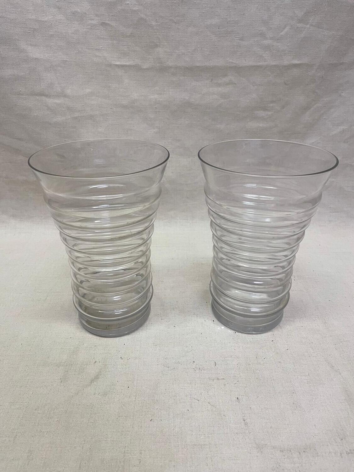 Paire de vases en verre - 17,5 cm