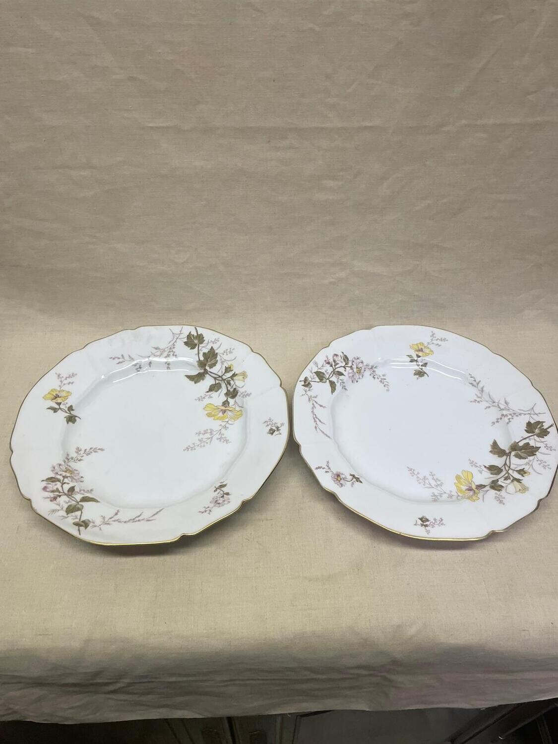 Deux plats en porcelaine blanche à décors floral - D 29 cm