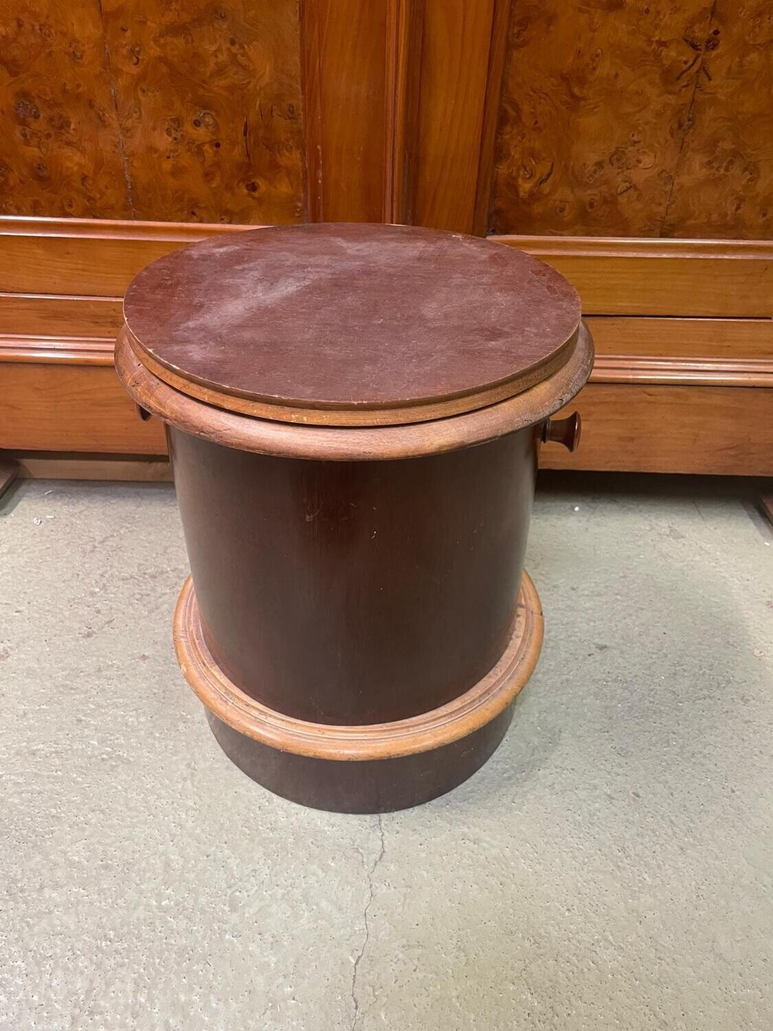 pot de chambre porcelaine / bois - H 45 x D 35 cm