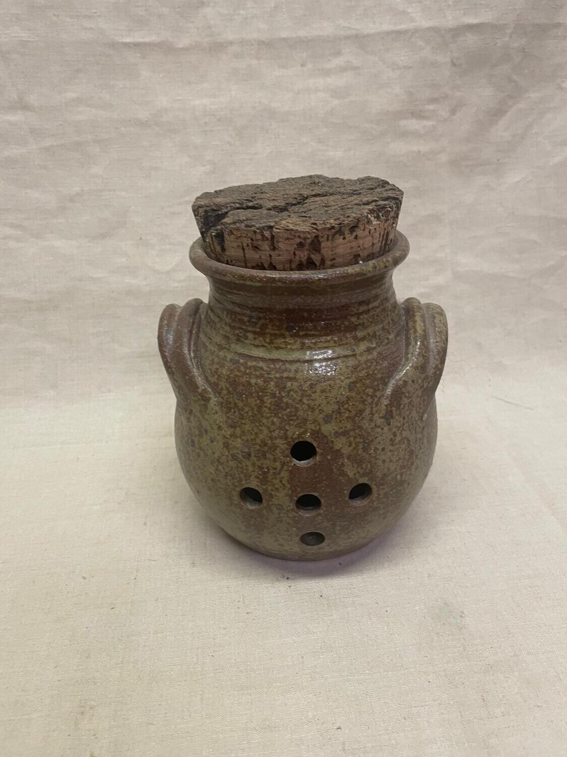 Pot en grès avec bouchon - 15,5 cm