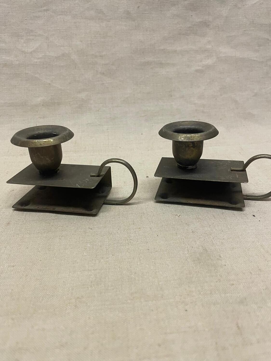 Paire de bougeoirs de chevet en métal - 5 cm