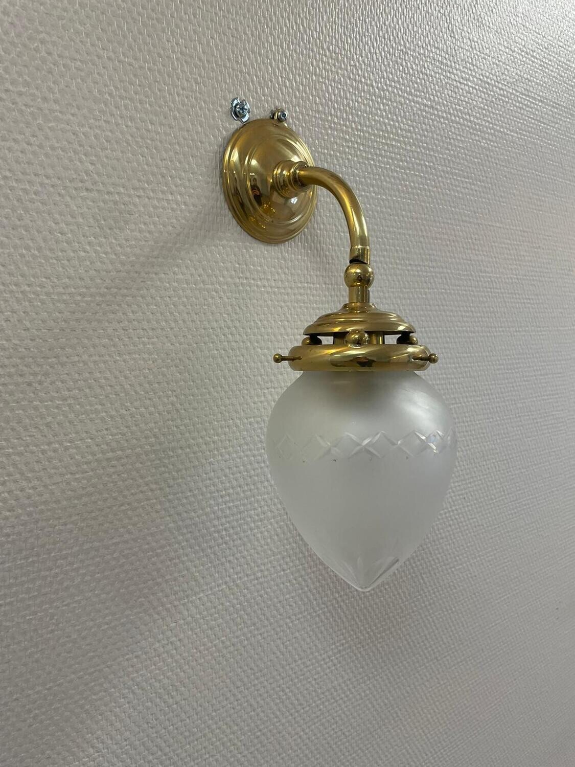 Applique murale en verre avec monture dorée - 21 cm