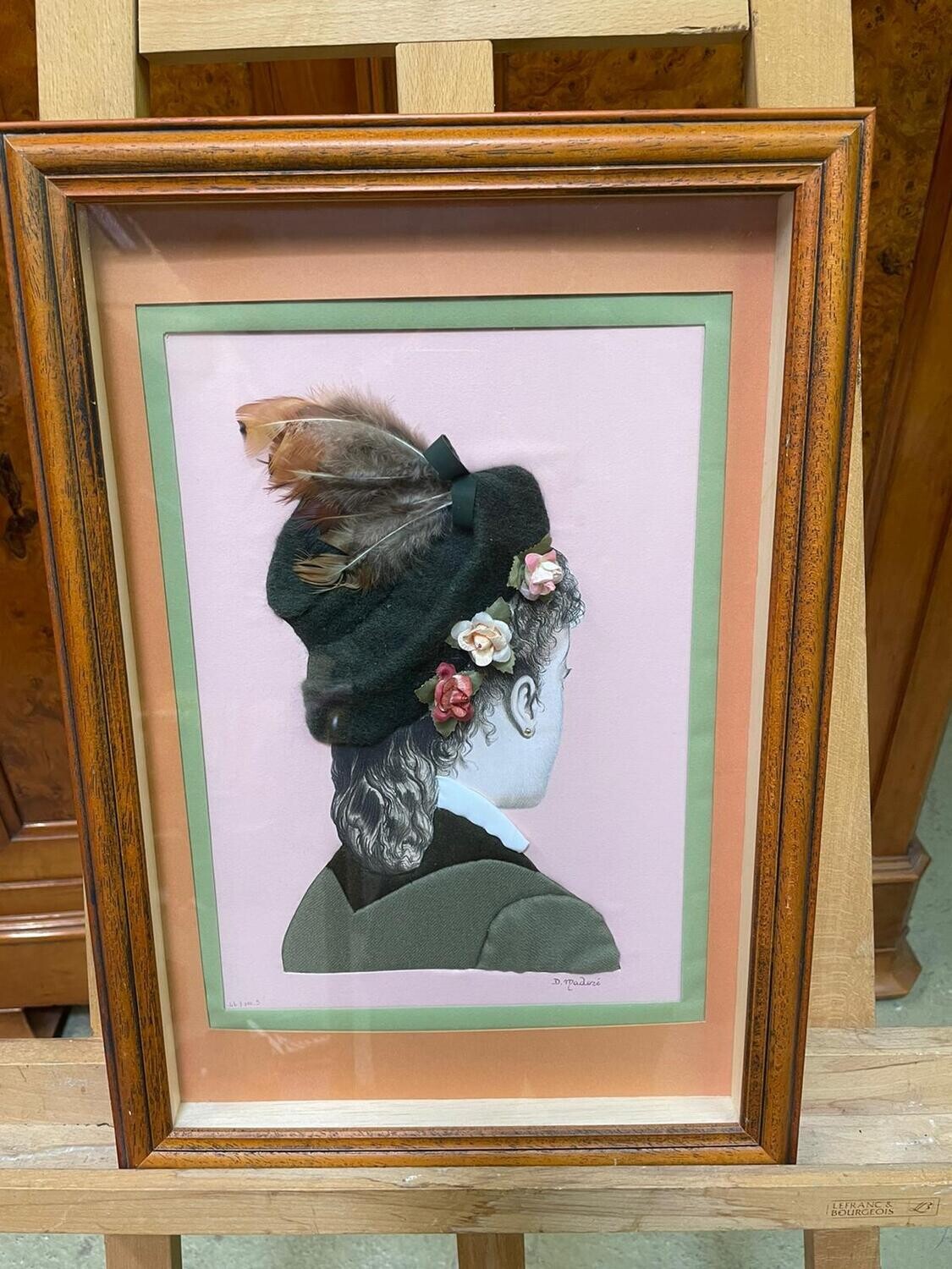 Représentation d'une dame de dos en relief - 35x50 cm