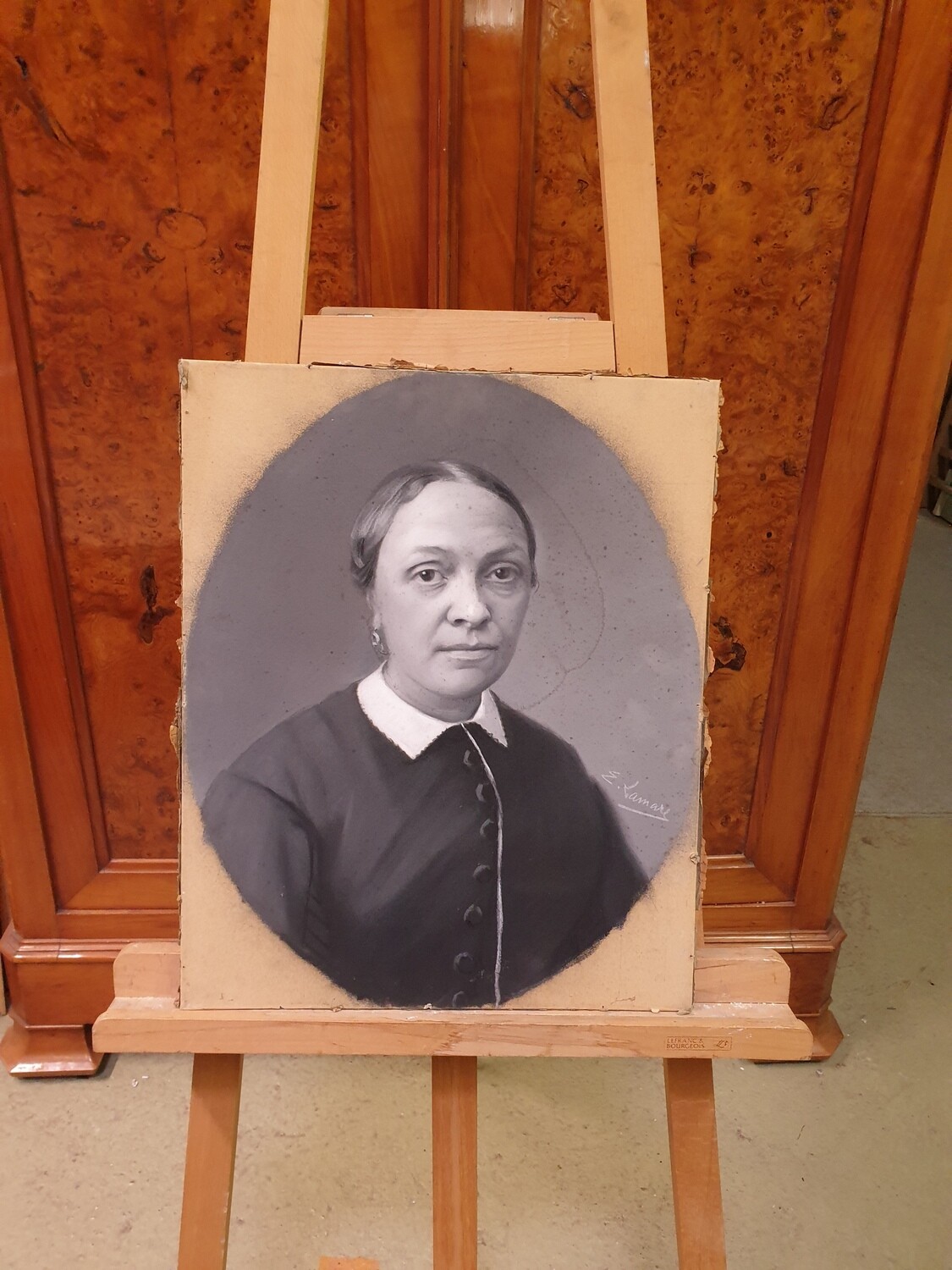 Portrait de femme pastel E. LAMARE - Fin XIXème - 43 x 53 cm