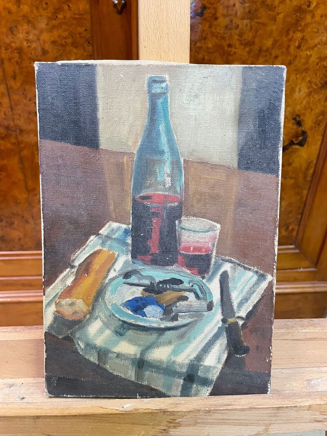 Nature morte réprésentant un repas - 27 x 19 cm