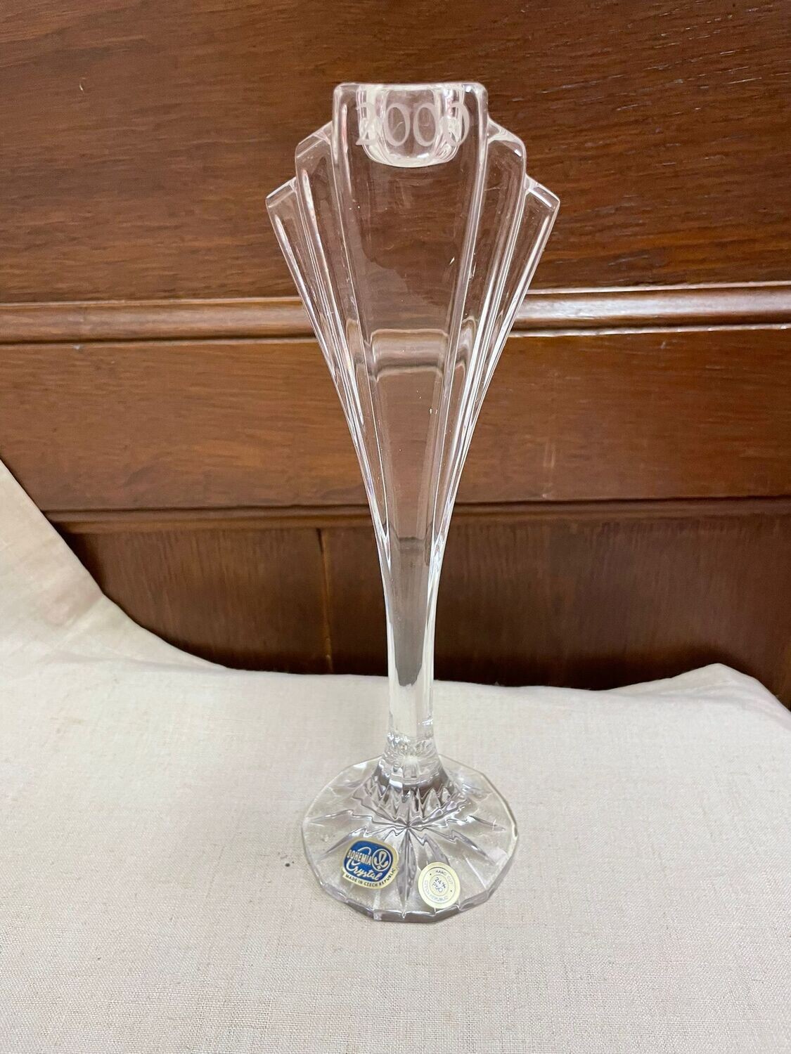 Bougeoir en cristal année 2000- 21 cm