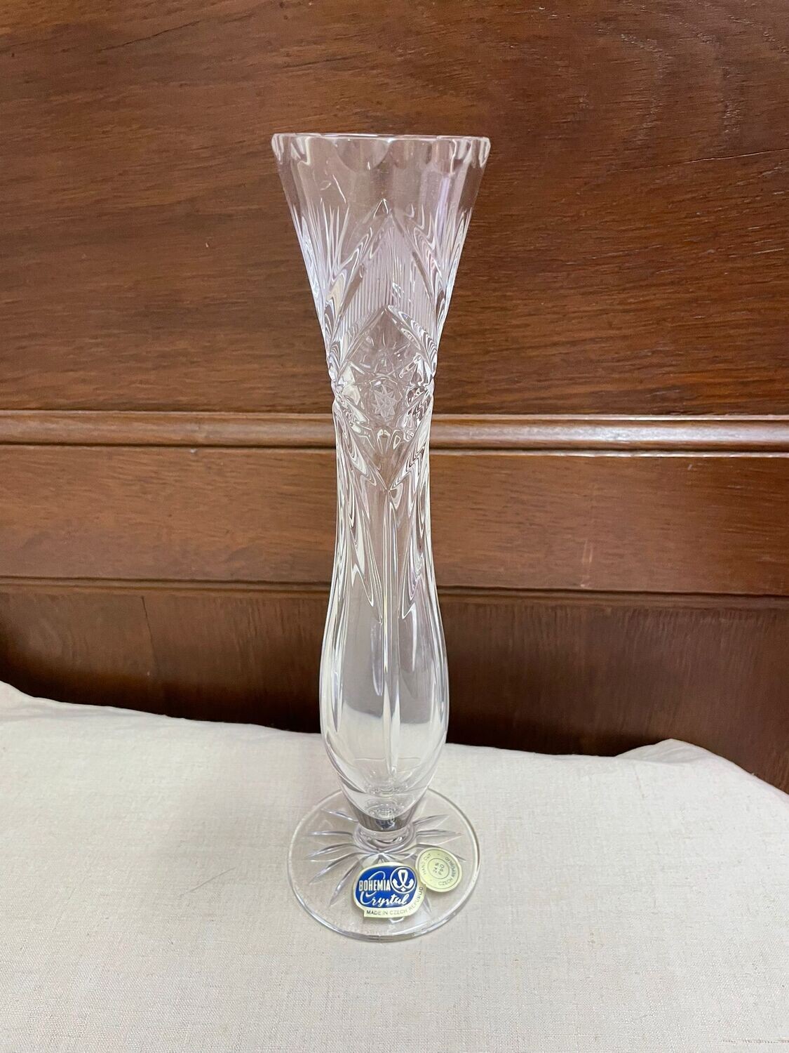 Petit vase en cristal sur pied - 26 cm