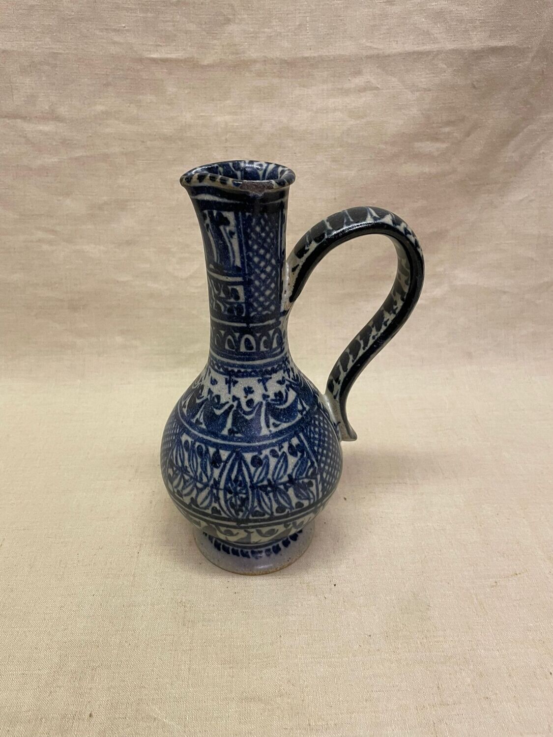 Pichet en grès couleur bleu - 20 cm