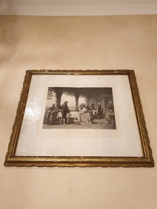 Gravure "Une lettre à maman" - 92 x 73 cm