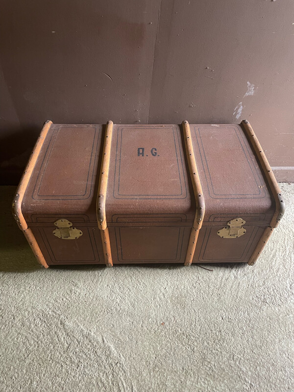Ancienne malle de voyage A.G - 55x43x90