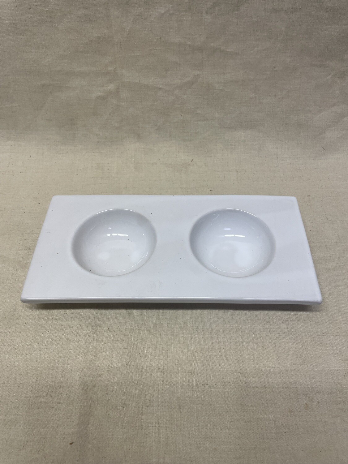 Présentoir en porcelaine blanche - 24 x 11,5 cm