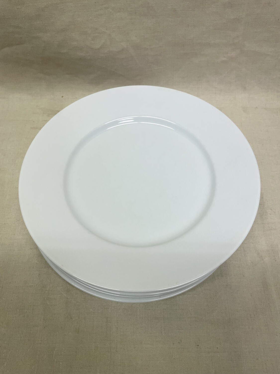 Ensemble de 6 assiettes en porcelaine blanche - 26,5 cm