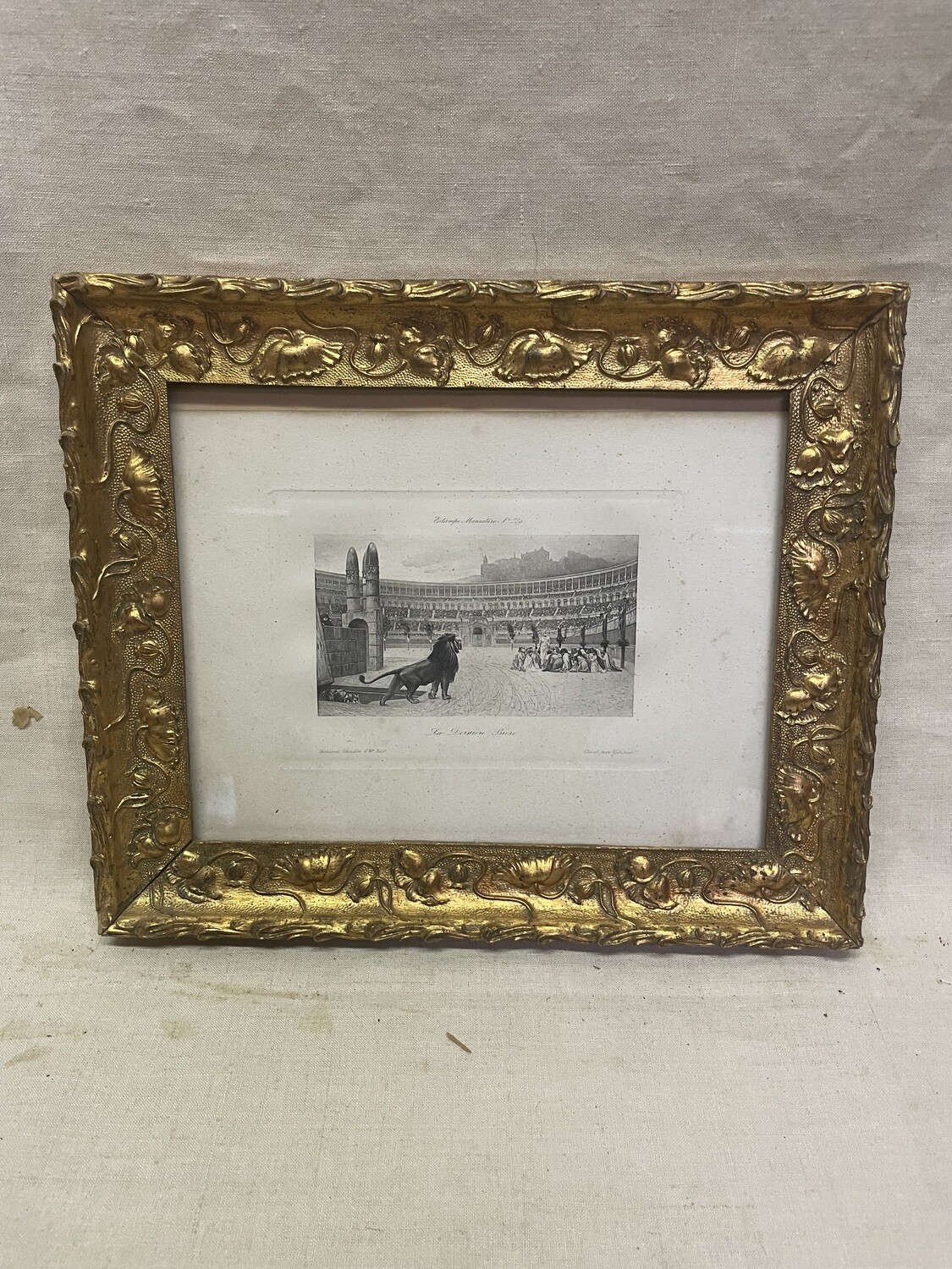 Gravure représentant "La dernière Prière" - 29 x 24,5 cm