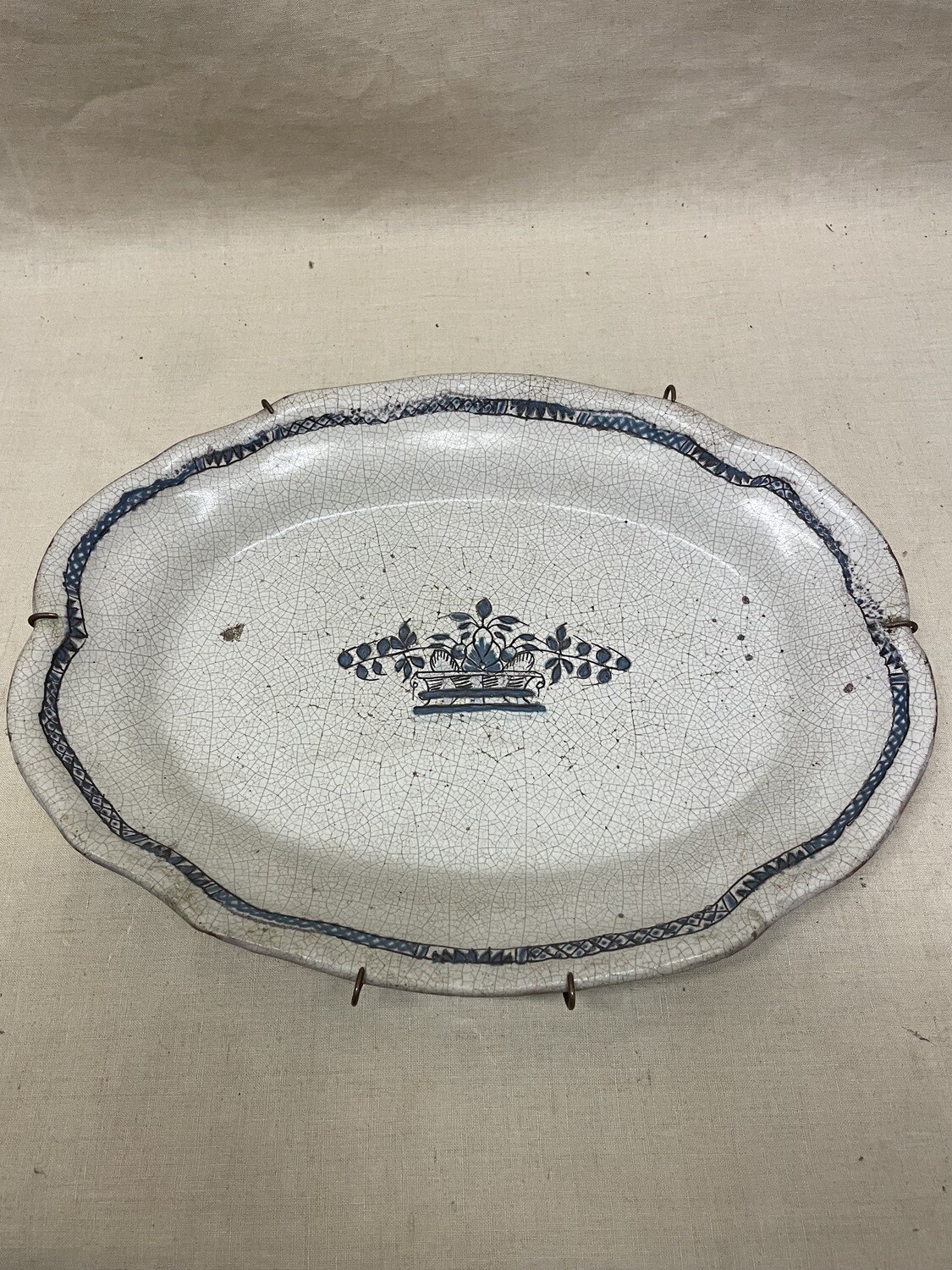 Plat en terre cuite ancien - 26 x 35,5 cm