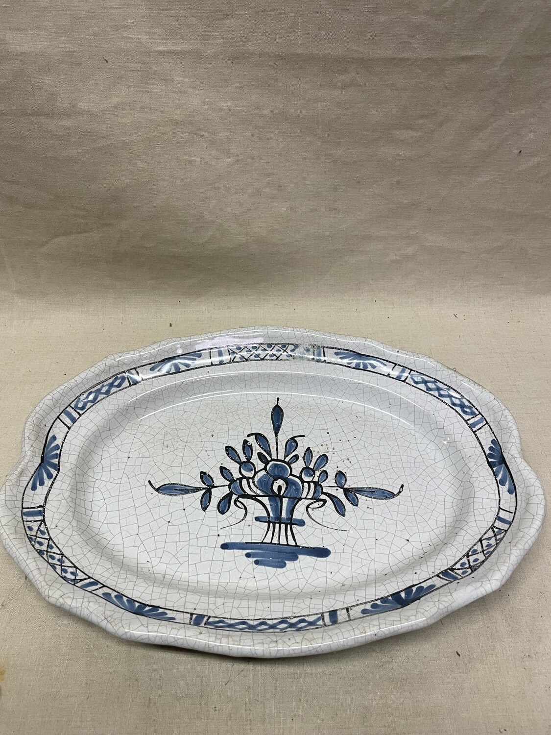 Plat en terre cuite ancien - 27 x 37 cm