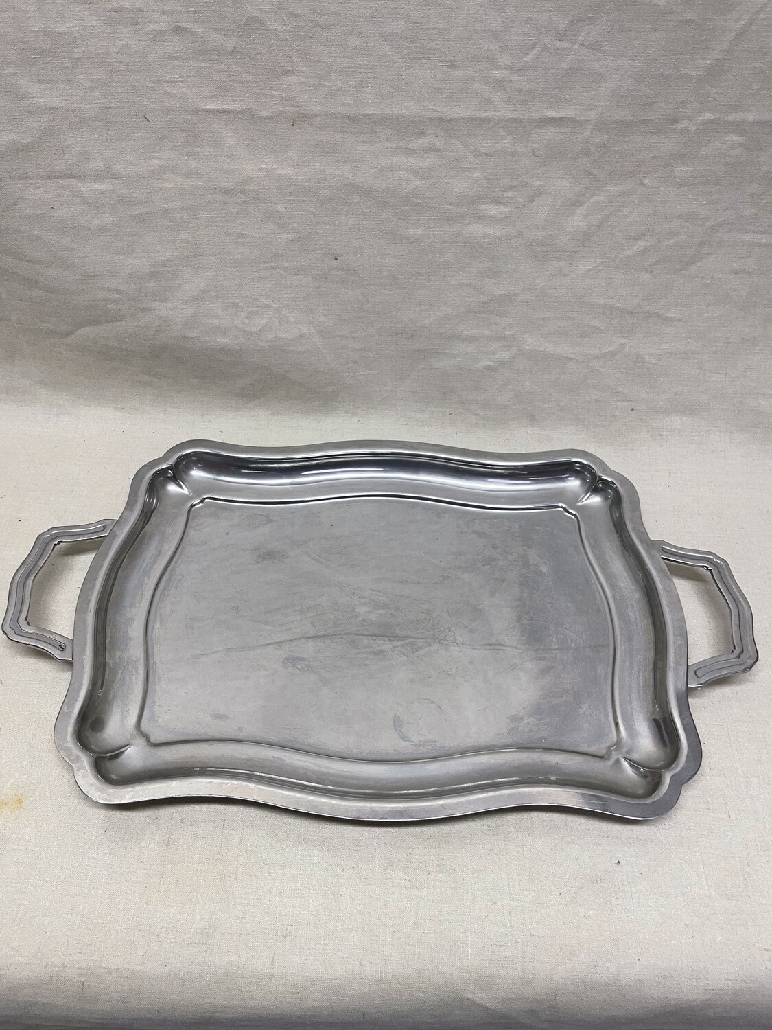 Plateau en métal argenté - 50,5 x 30,5 cm