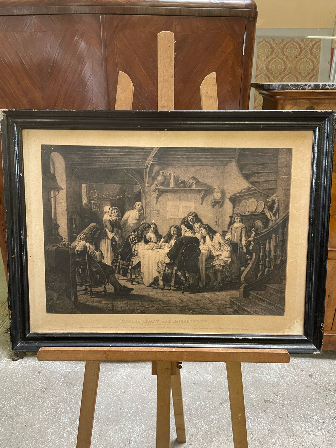 Molière lisant et son misanthrope, 48x66 cm