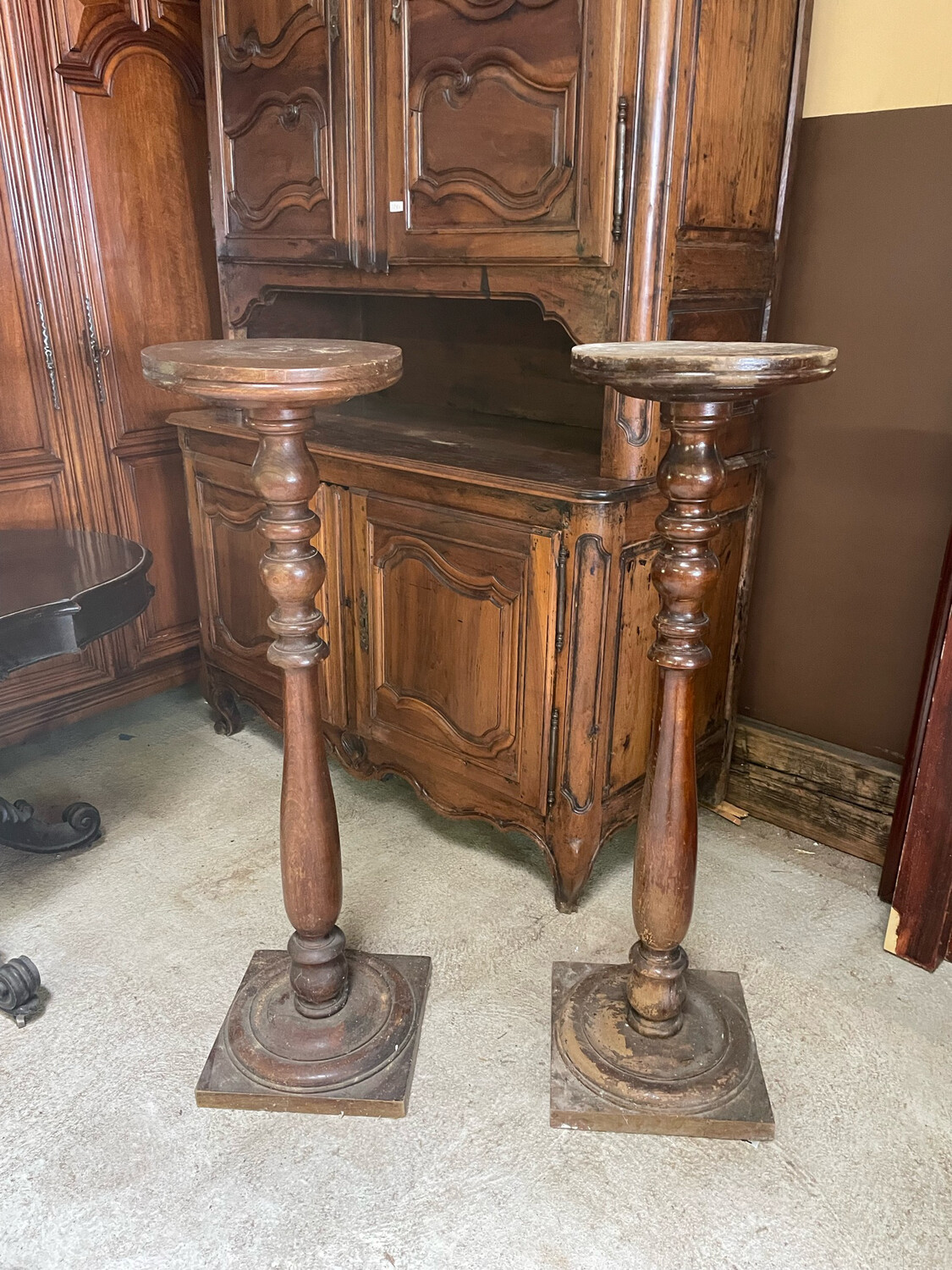 Paire de colonnes en bois - 120 cm