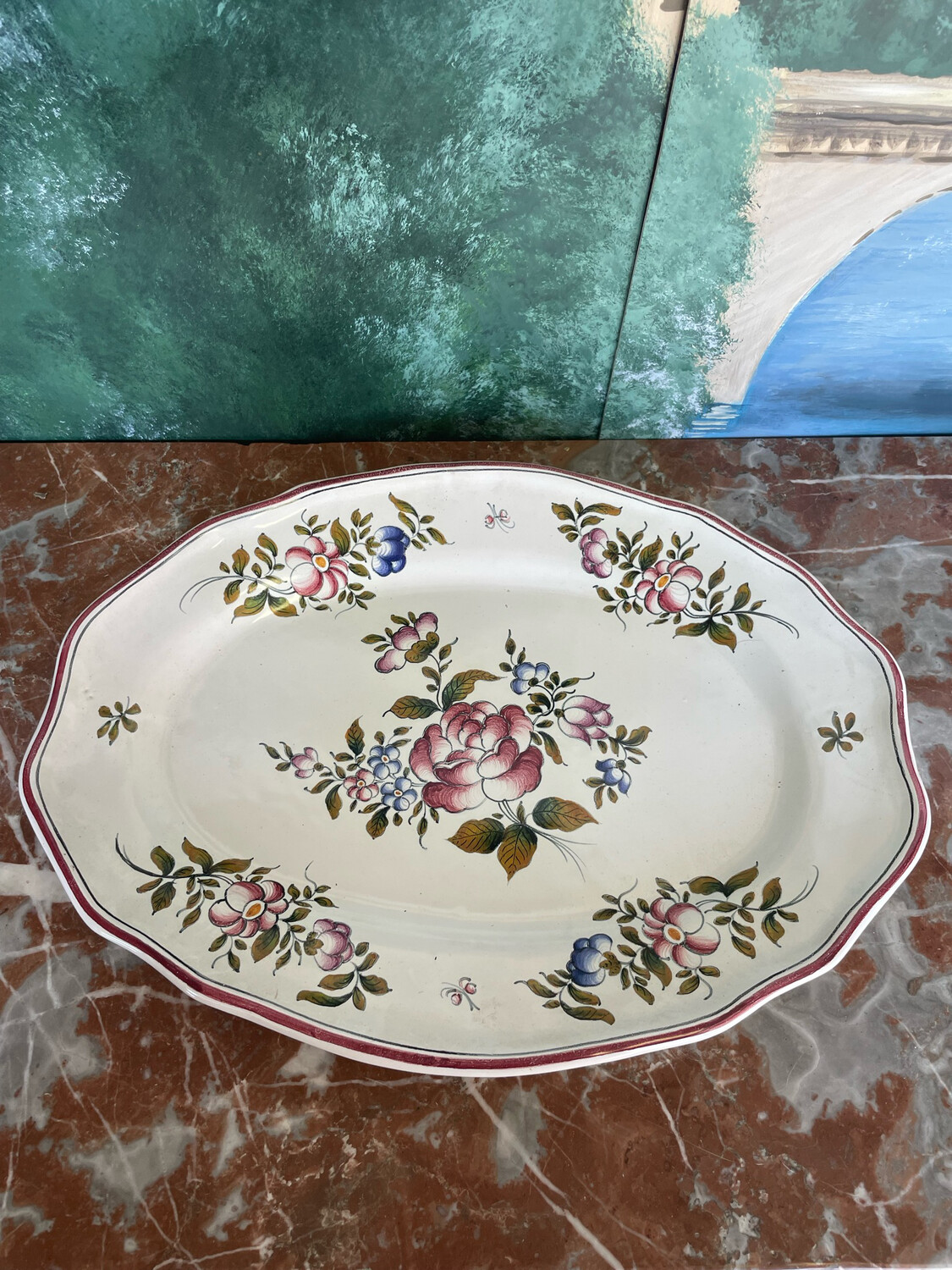 Plat en porcelaine - 38 x 28,5 cm