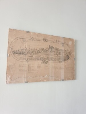 Carte encadrée représentant la Ville de Bourges - 46 x 70 cm