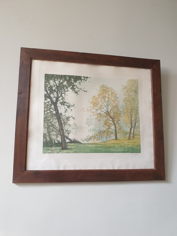 R.Ligeron paysage en bord de lac - 87 x 65 cm