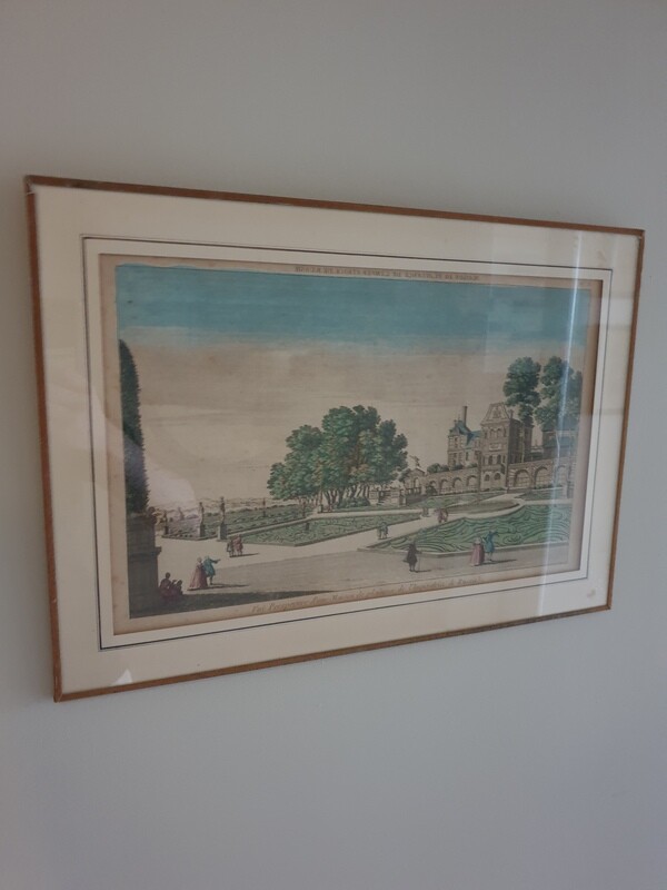Gravure en couleur représentant "La maison de plaisance de l'Impératrice de Russie" - 51 x 36 cm