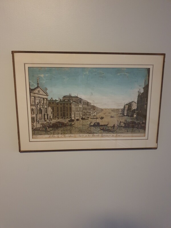 Gravure en couleur représentant Venise - 47,5 x 31 cm
