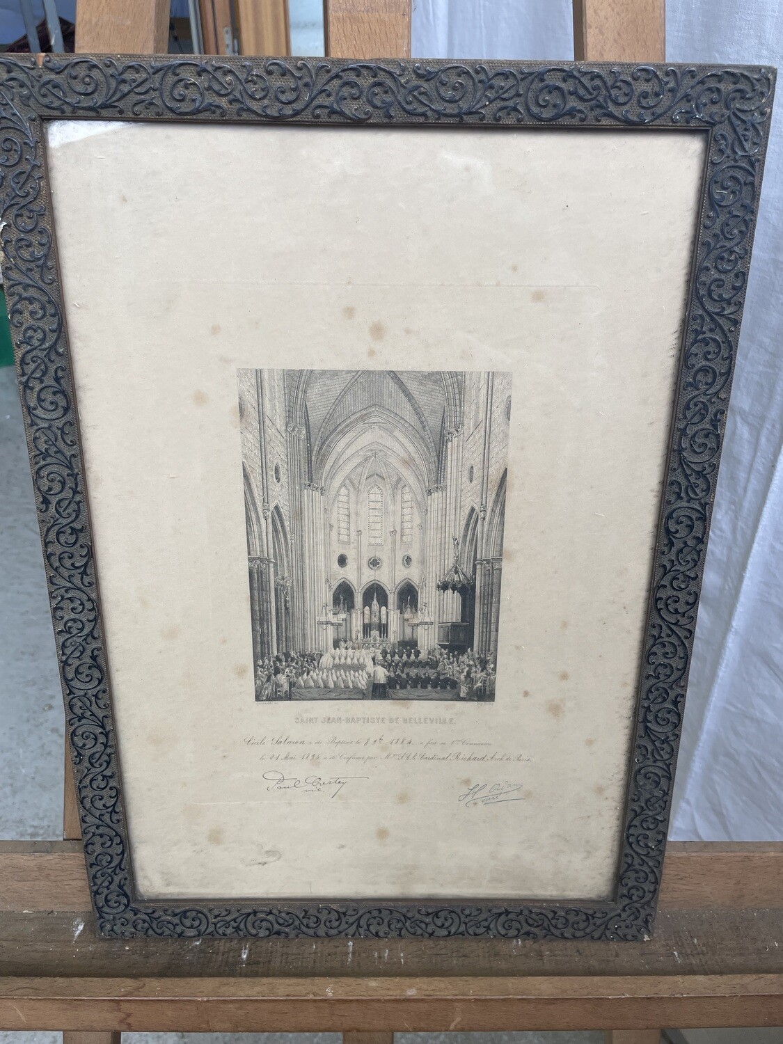 Gravure représentant Saint Jean Baptiste de la belle ville - 35 x 45 cm