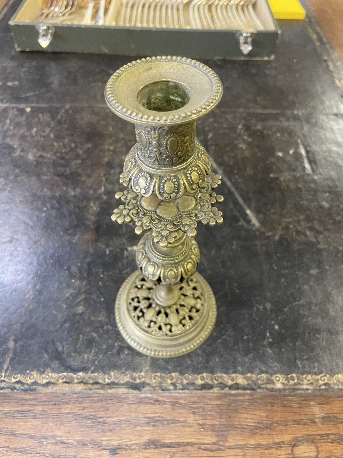 Bougeoir doré - 20 cm